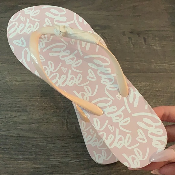 Bebe Light pink logo flip flops - Picture 4 of 4